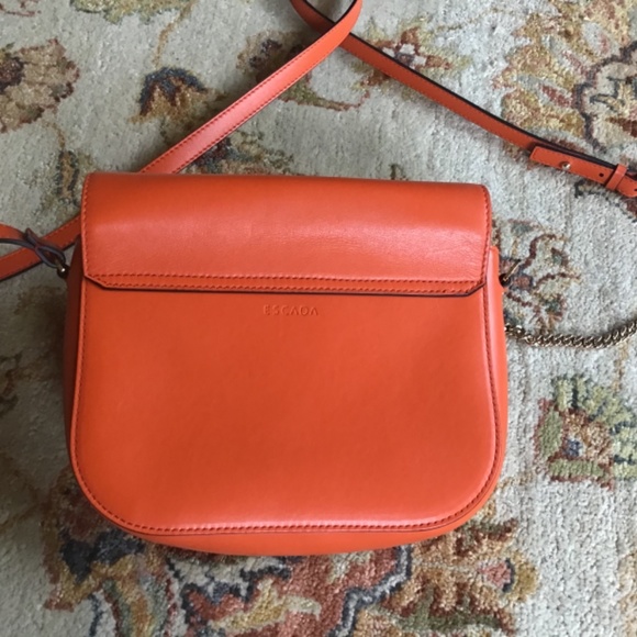 Orange Leather flap crossbody Escada purse - Picture 4 of 4